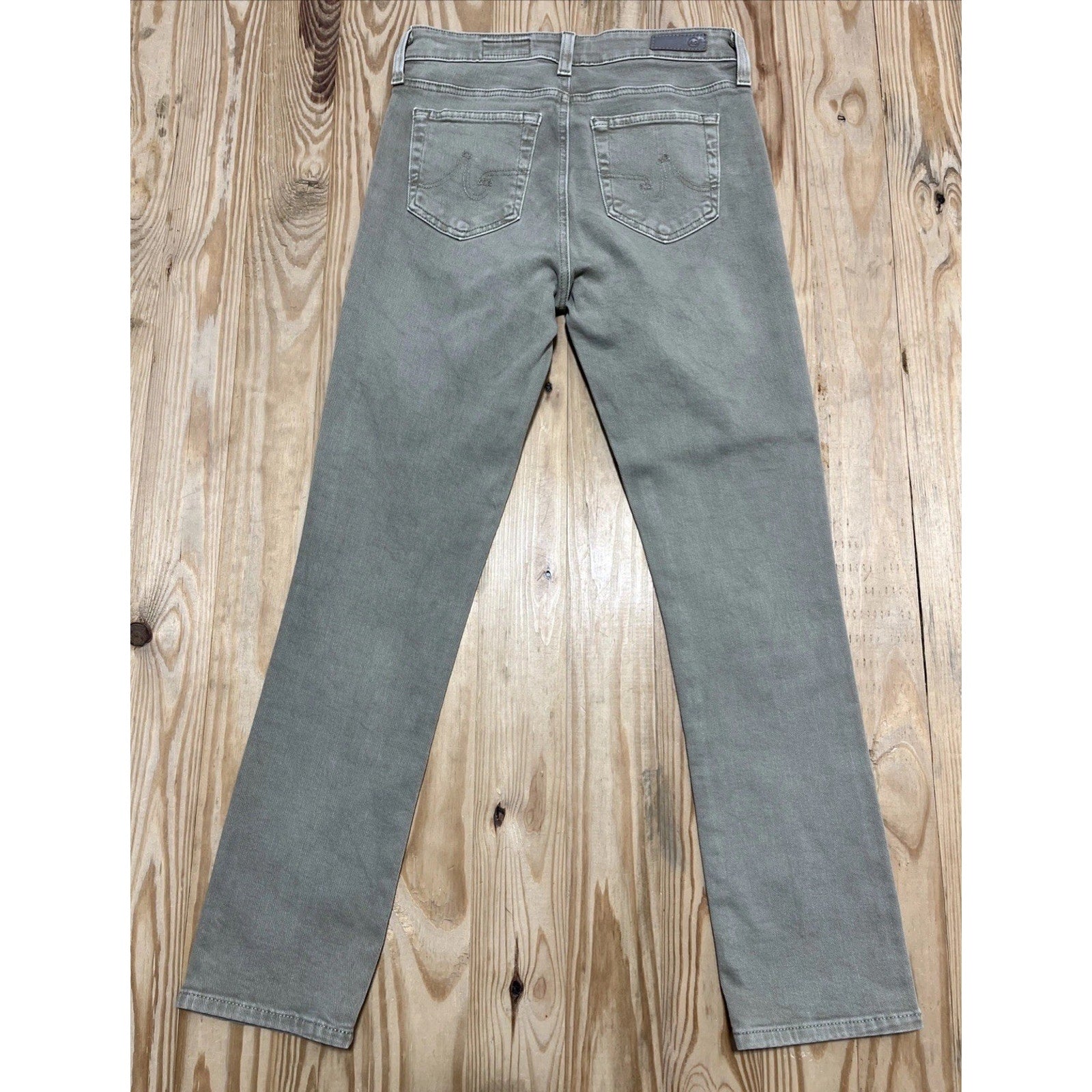 AG Adriano Goldschmied Women's Mari Crop high-rise Jeans, size 25x27, Olive