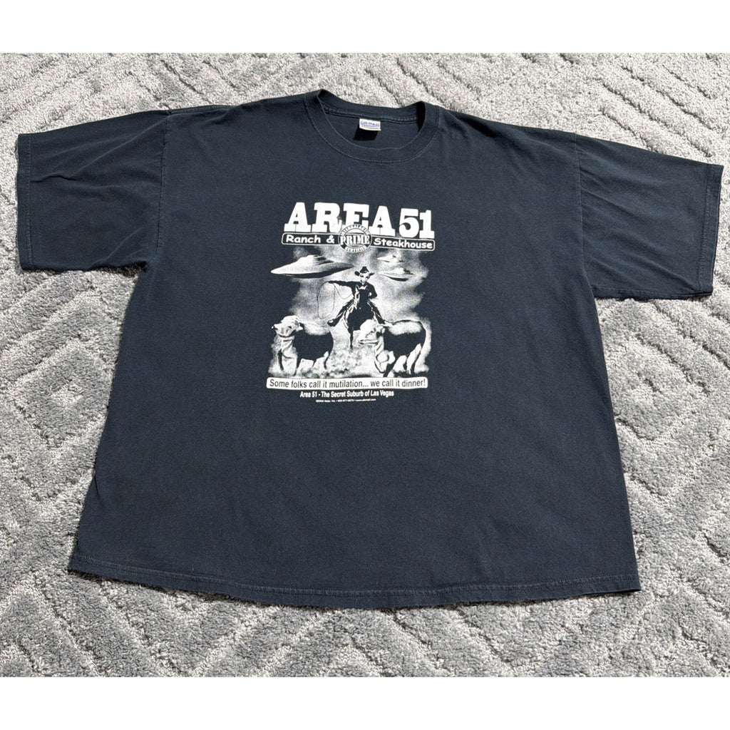 Vintage 2000 Area 51 Hotel And Casino Las Vegas Suburb T-Shirt 2XL Black