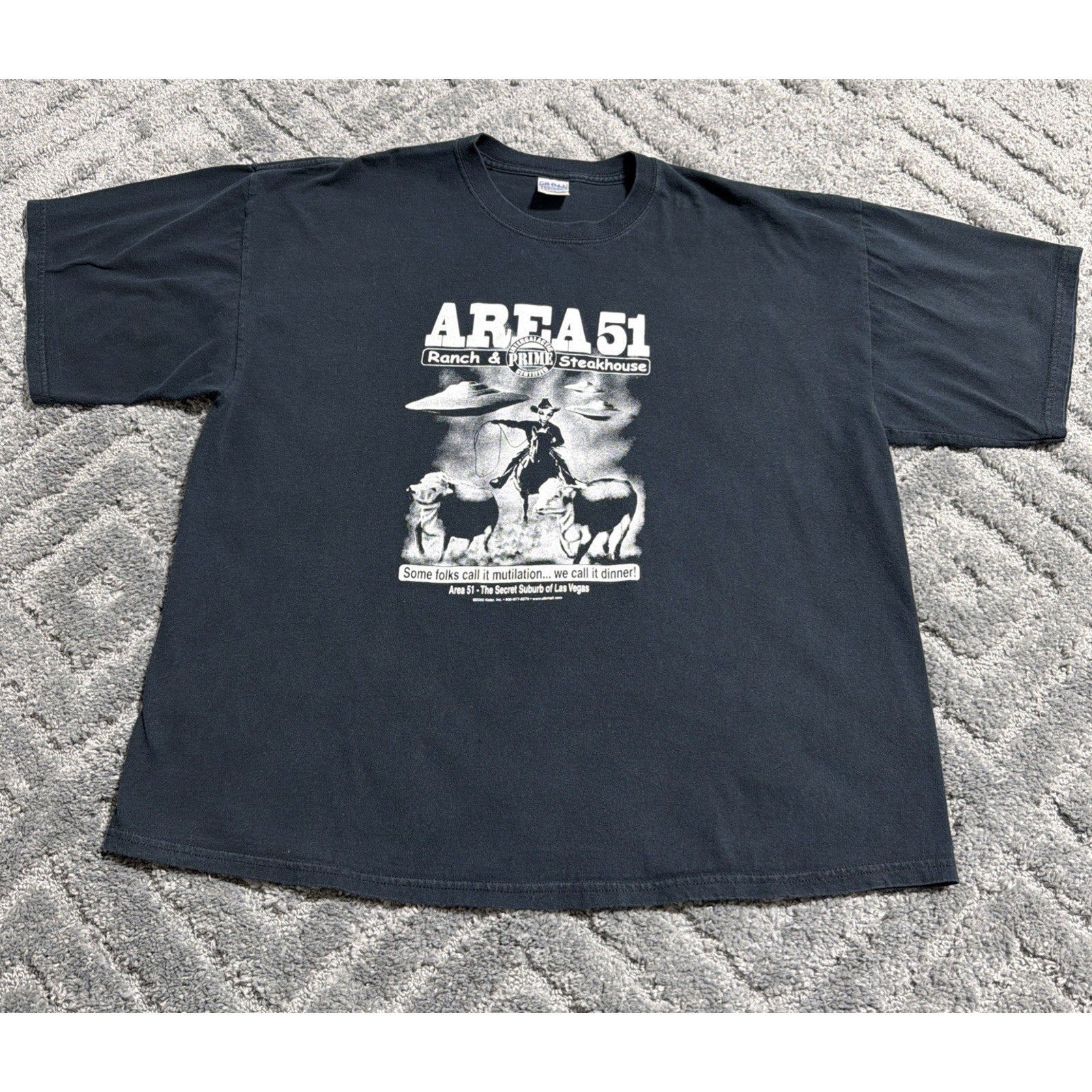 Vintage 2000 Area 51 Hotel And Casino Las Vegas Suburb T-Shirt 2XL Black