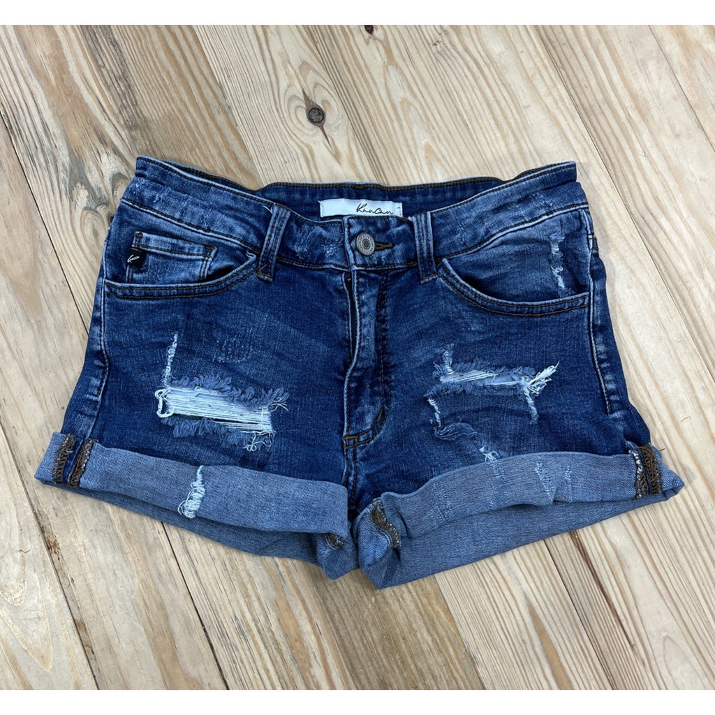 KanCan Distressed Cuffed Denim Booty Daisy Duke Jean Shorts - Women's W5 26
