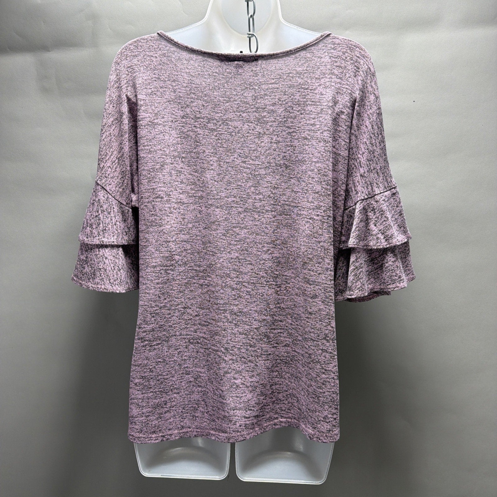 Wilde Ruffle Bell Sleeve Heather Purple Top Size Medium