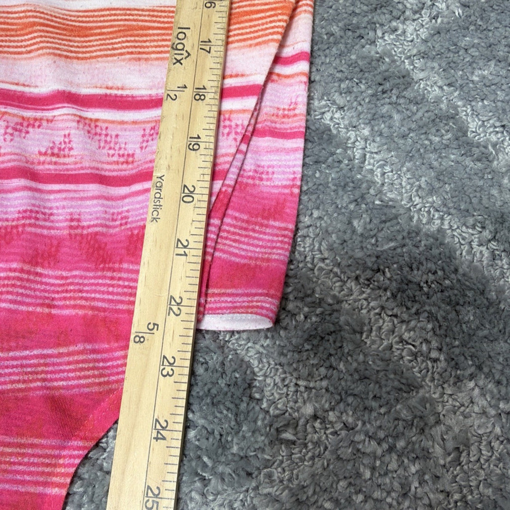 Chico's Calliandra Pink New Waves Darla Tie Front Knit Top Size 1 Medium