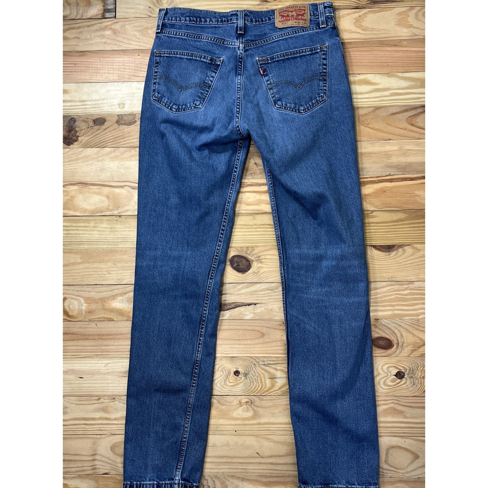 Levi's 511 Jeans Men’s 34x34 Blue Stretch Slim Fit Straight Light Wash Denim