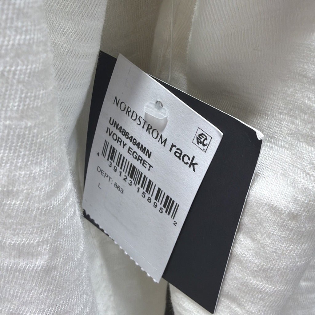 14th & Union Nordstrom Rack Mens L Ivory Henley Shirt Long Sleeves NWT