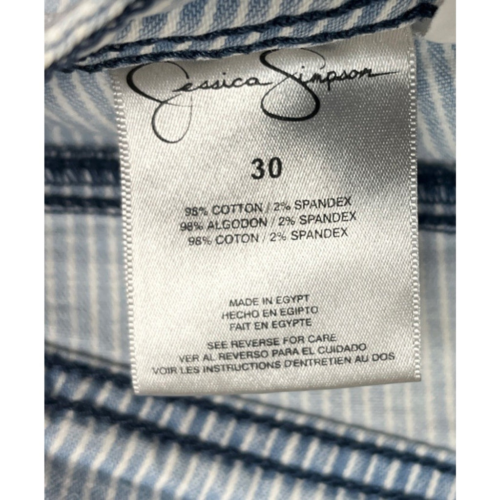 Jessica Simpson Denim Cut Off Stripe Shorts Size 30