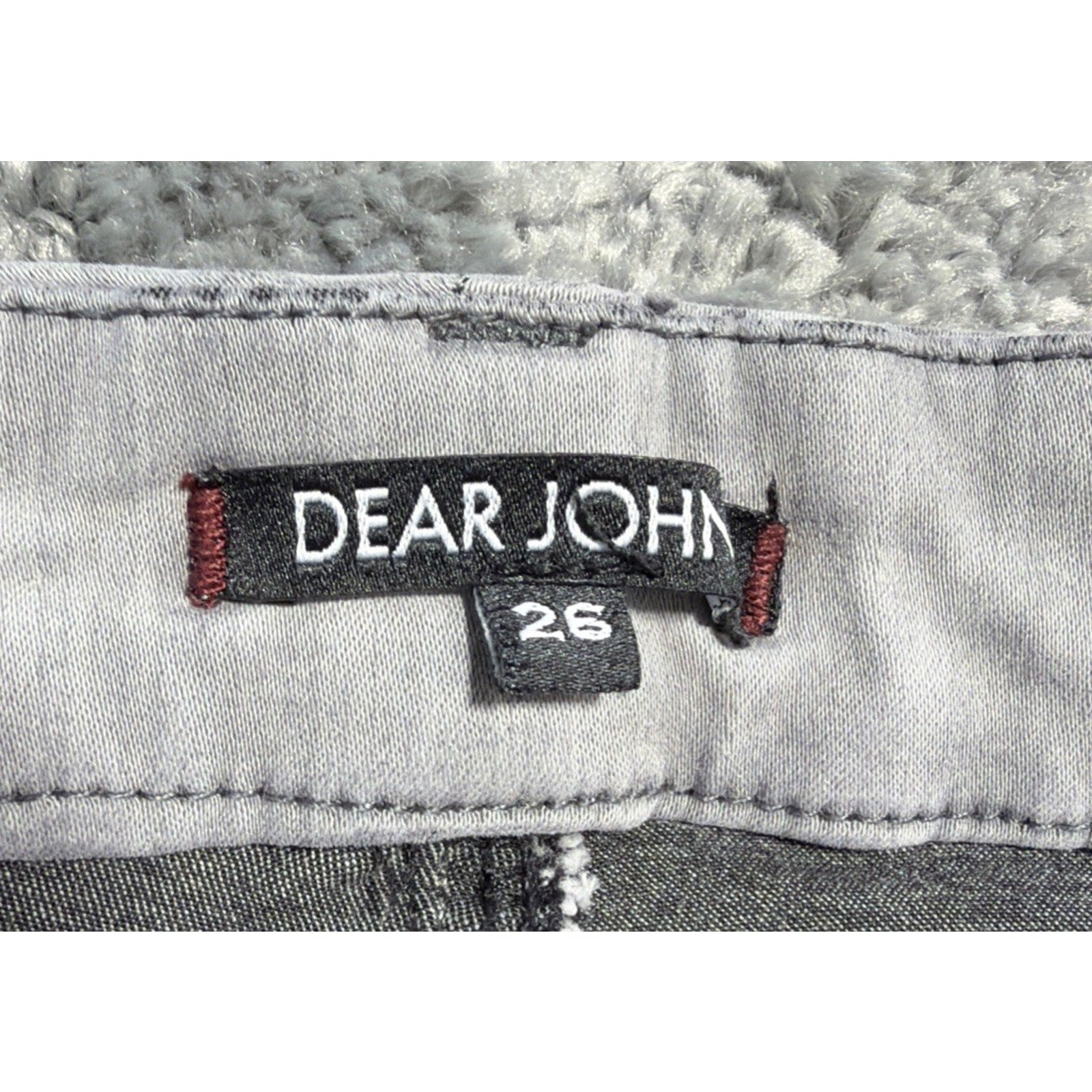 Dear John Size 26 Denim Jeans Joyrich Comfort Skinny Gray Raw Hem