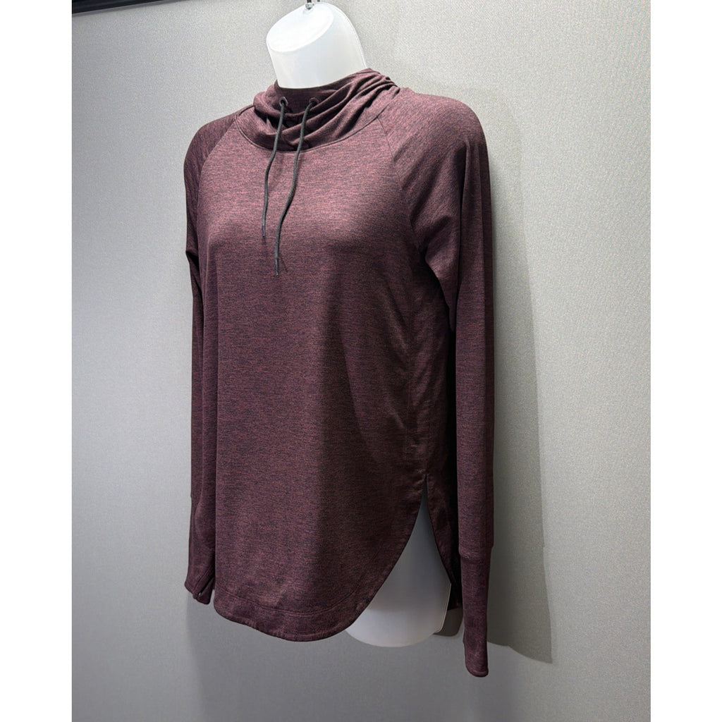 Athleta Uptempo Hoodie Sweatshirt Burgundy Red Stretch XS Sport Gym Run