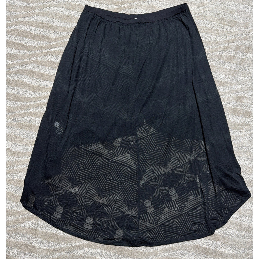 New AMERICAN EAGLE Stretch Waist Black Hi Low Wrap Skirt Women's XL Goth Fairy