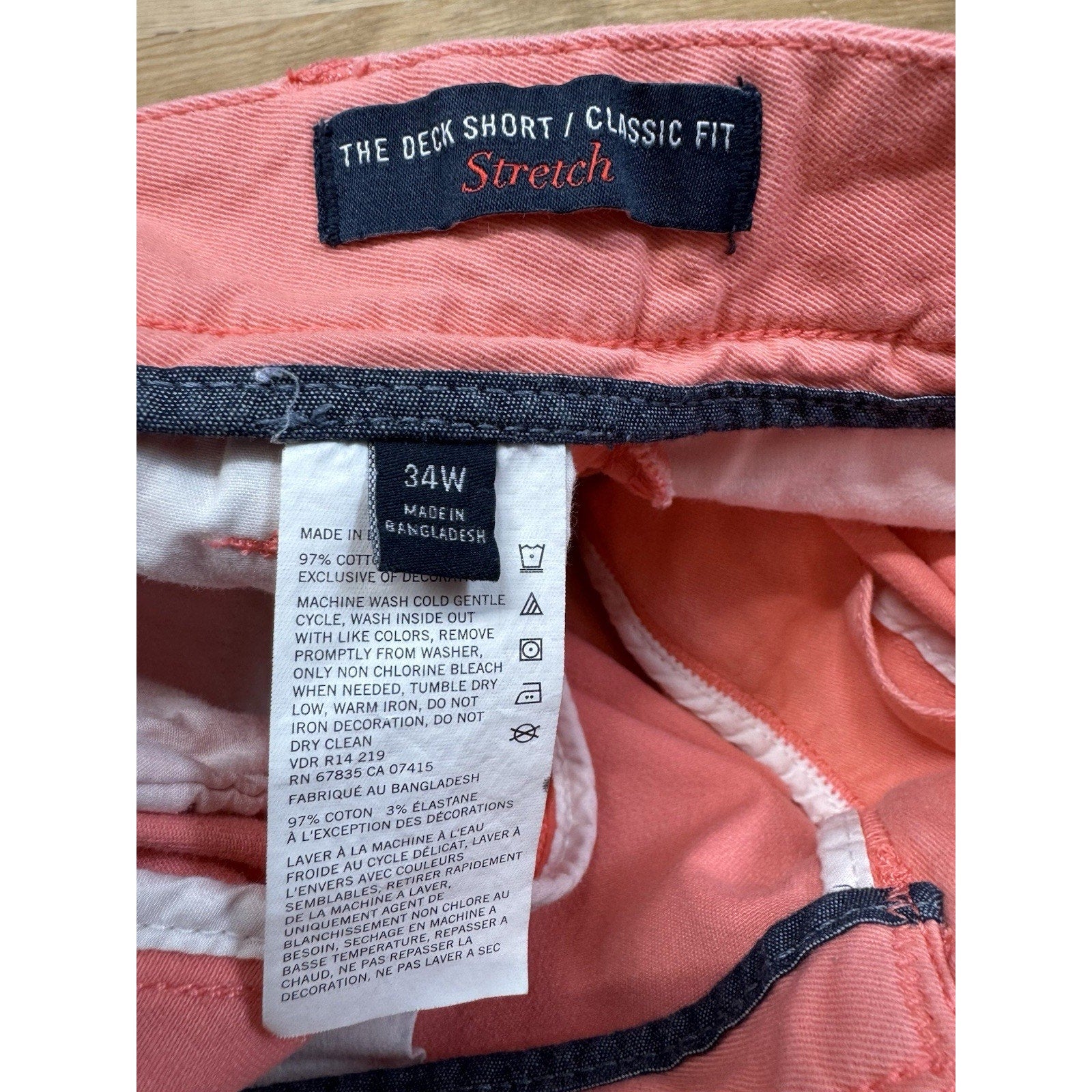 Nautica The Deck Shorts Classic Fit Shorts Size 34W Waist Pale Coral