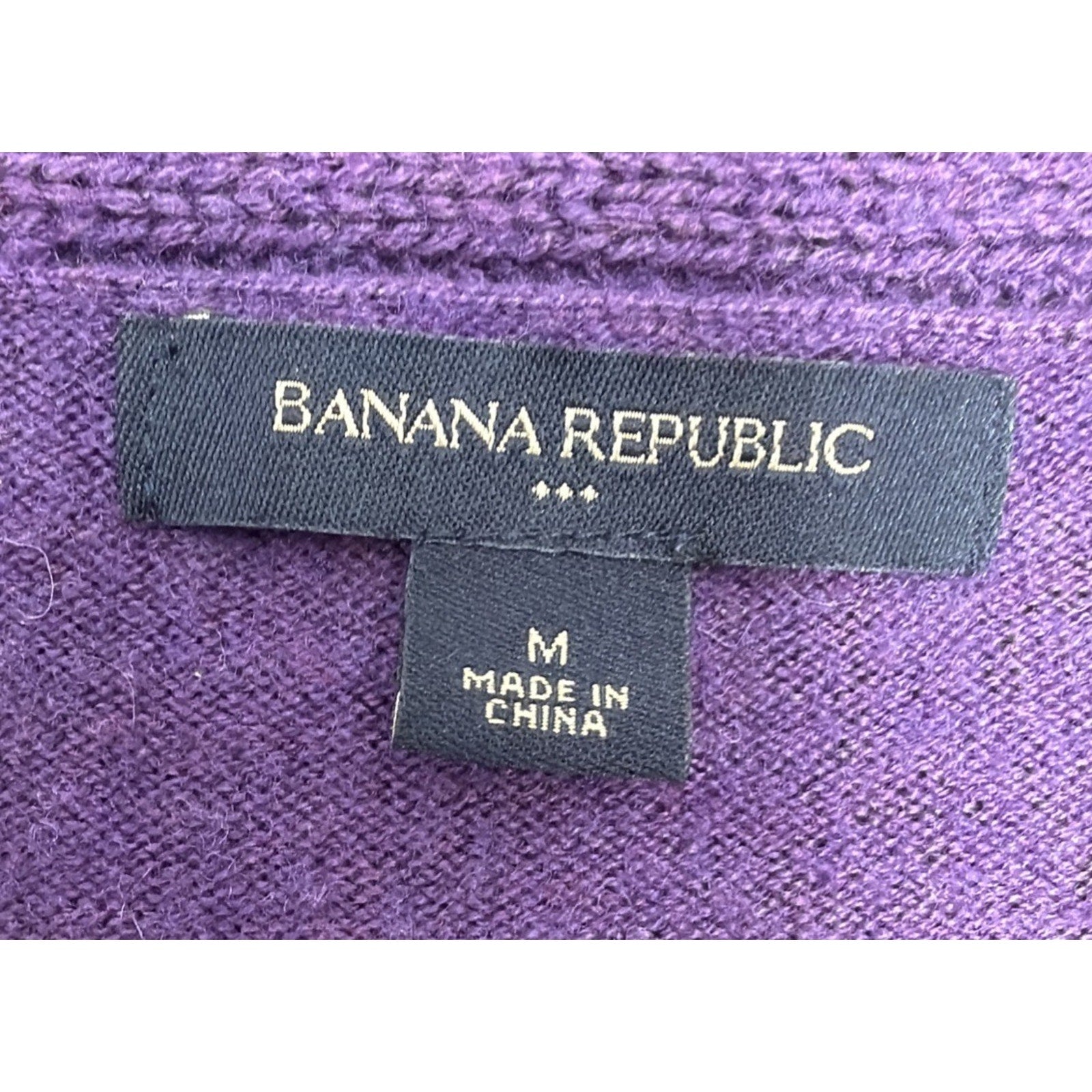 BANANA REPUBLIC Purple Cashmere Wool V Neck Long Sleeve Sweater Size