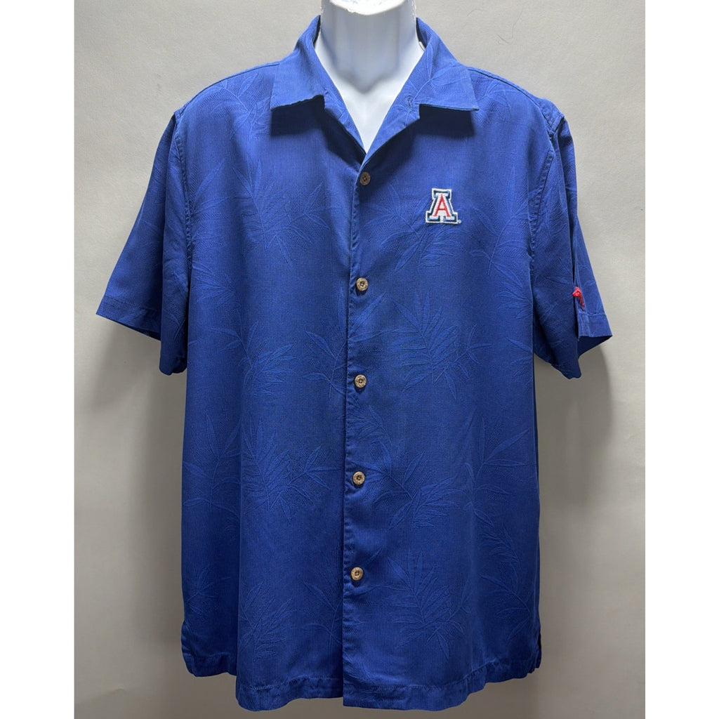 Arizona Wildcats Tommy Bahama NCAA Floral Embroidered 100% Silk L Button Up