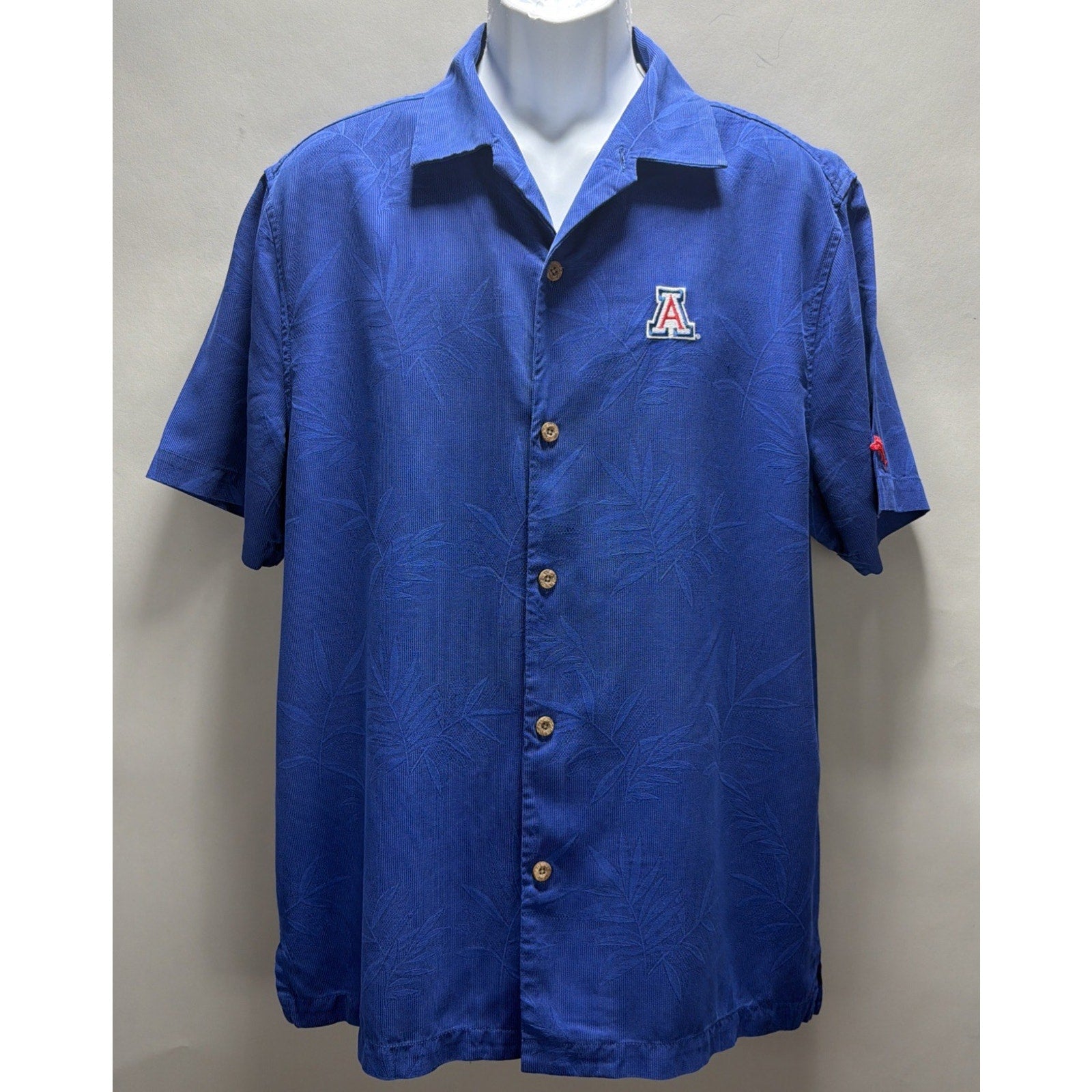 Arizona Wildcats Tommy Bahama NCAA Floral Embroidered 100% Silk L Button Up