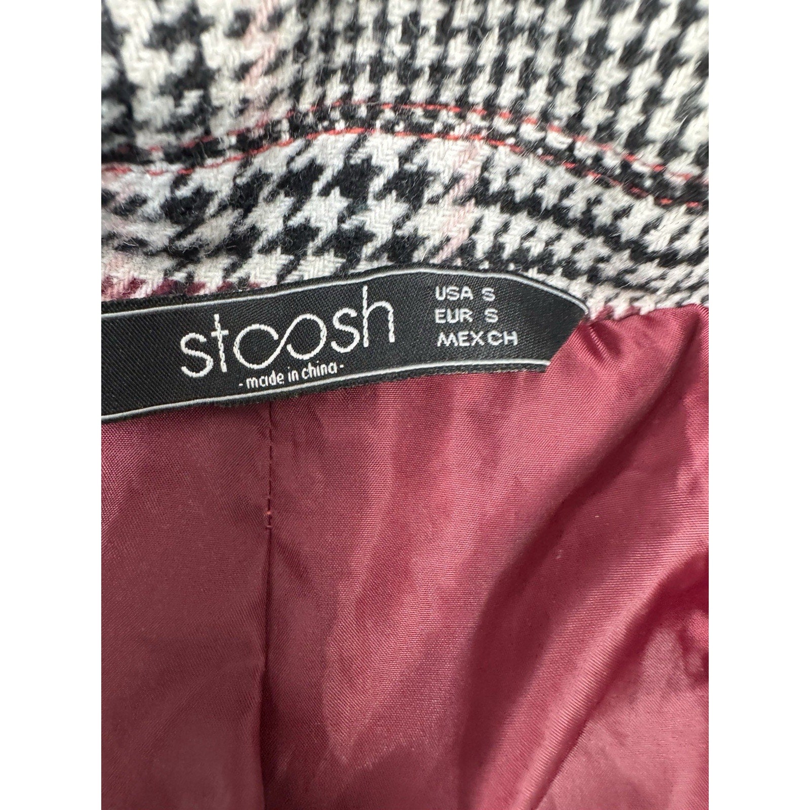 Stoosh Plaid Jacket Clueless 90s Style Black Red Women’s Size Small Lined