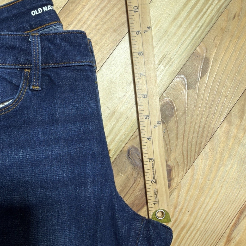 Old Navy Women Jeans Size 6 Blue Kicker Boot-Cut Mid Rise Blasted Denim 29x31