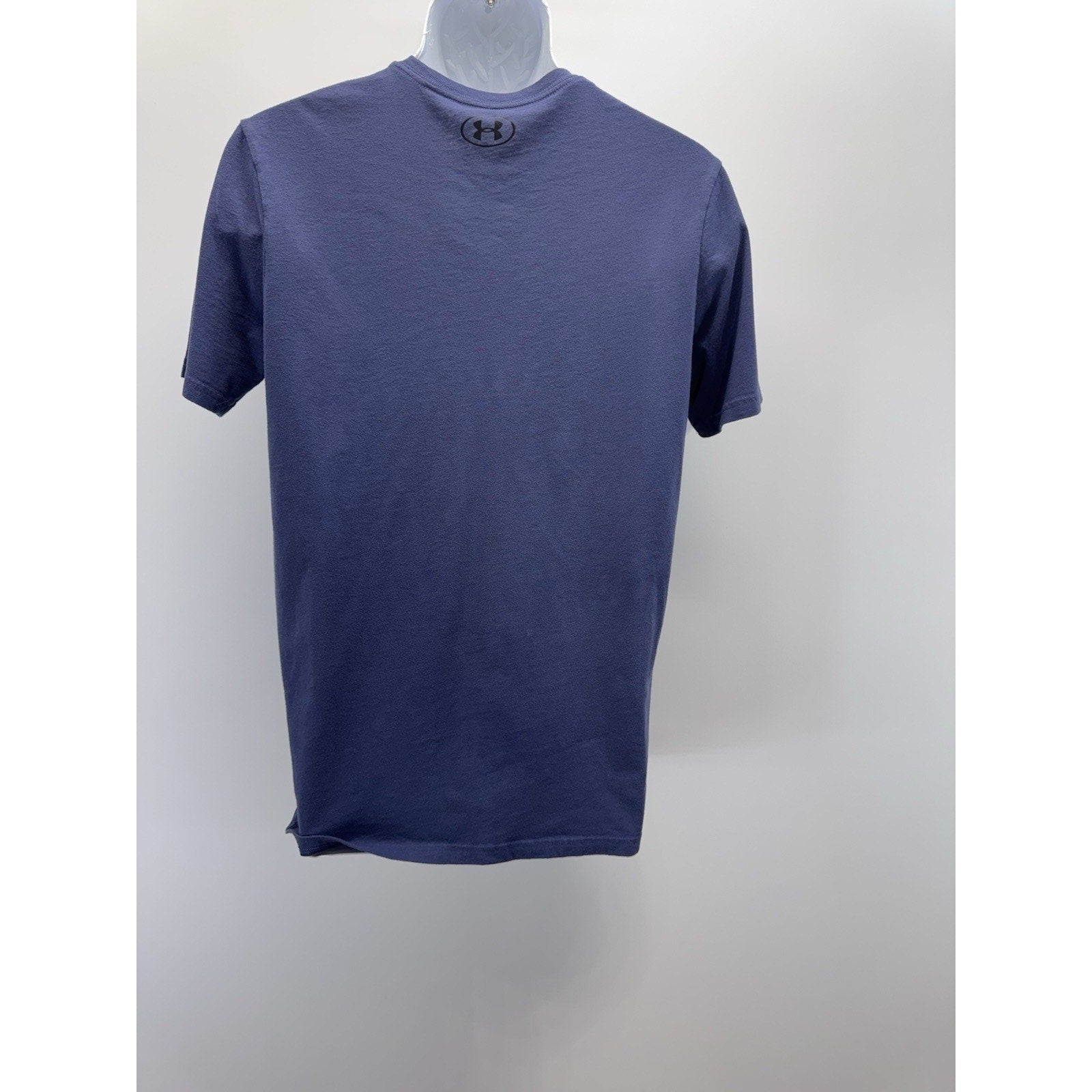 Under Armour Heatgear Blue Cotton T -Shirt White Logo Men’s Size Medium
