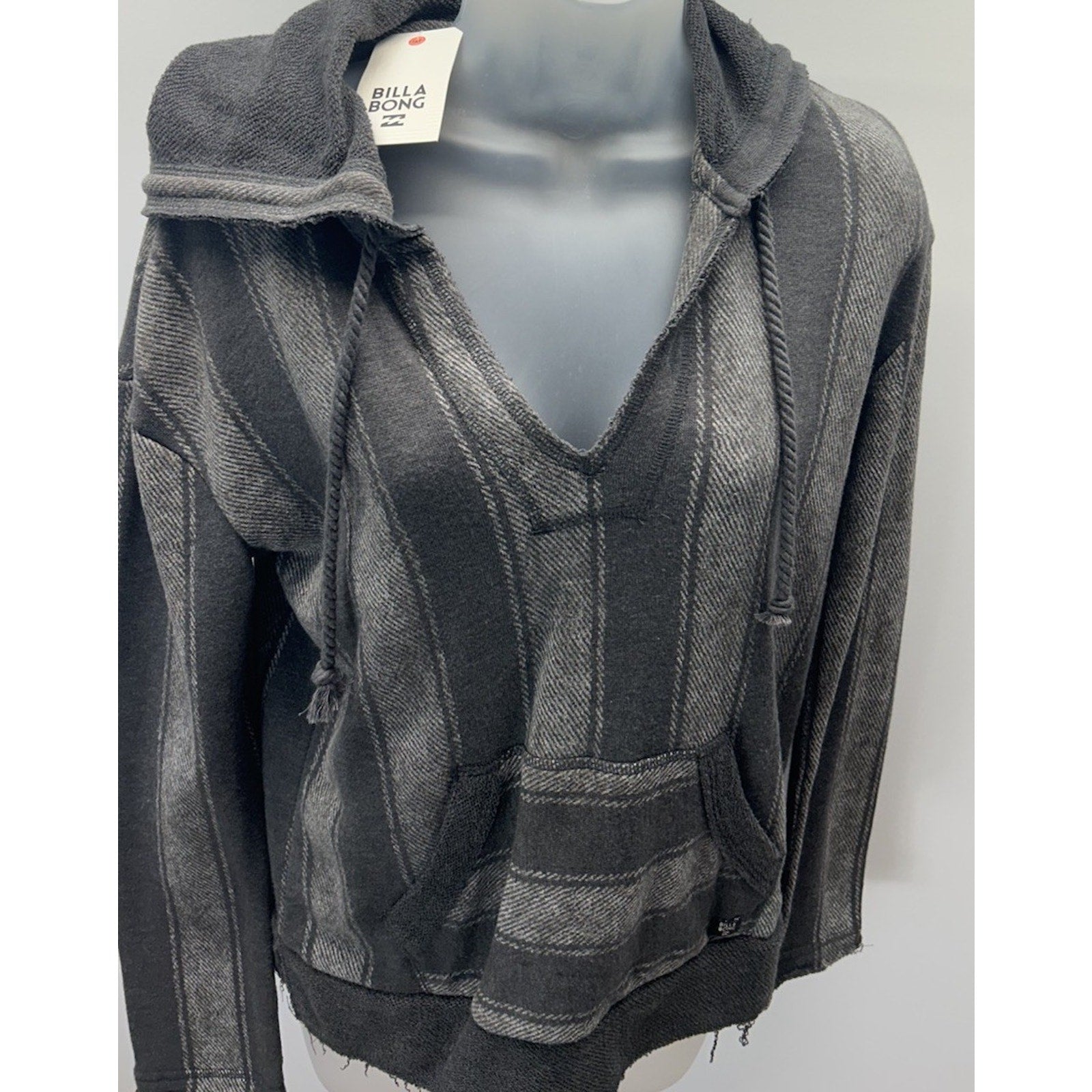 Billabong Hoodie Terry Pullover Grey Beach Stripe SP NWT