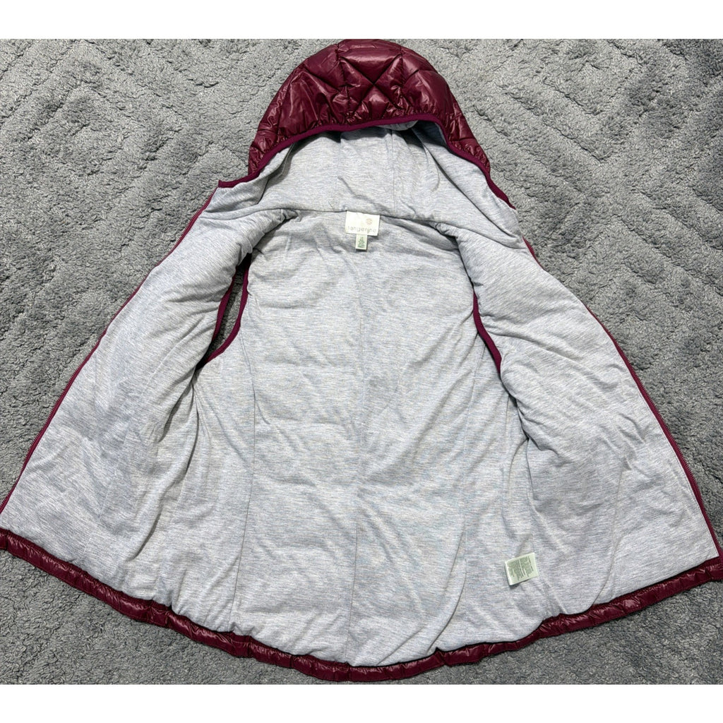 Tangerine Large Magenta Hooded Insulated Puffer Vest Winter Snow