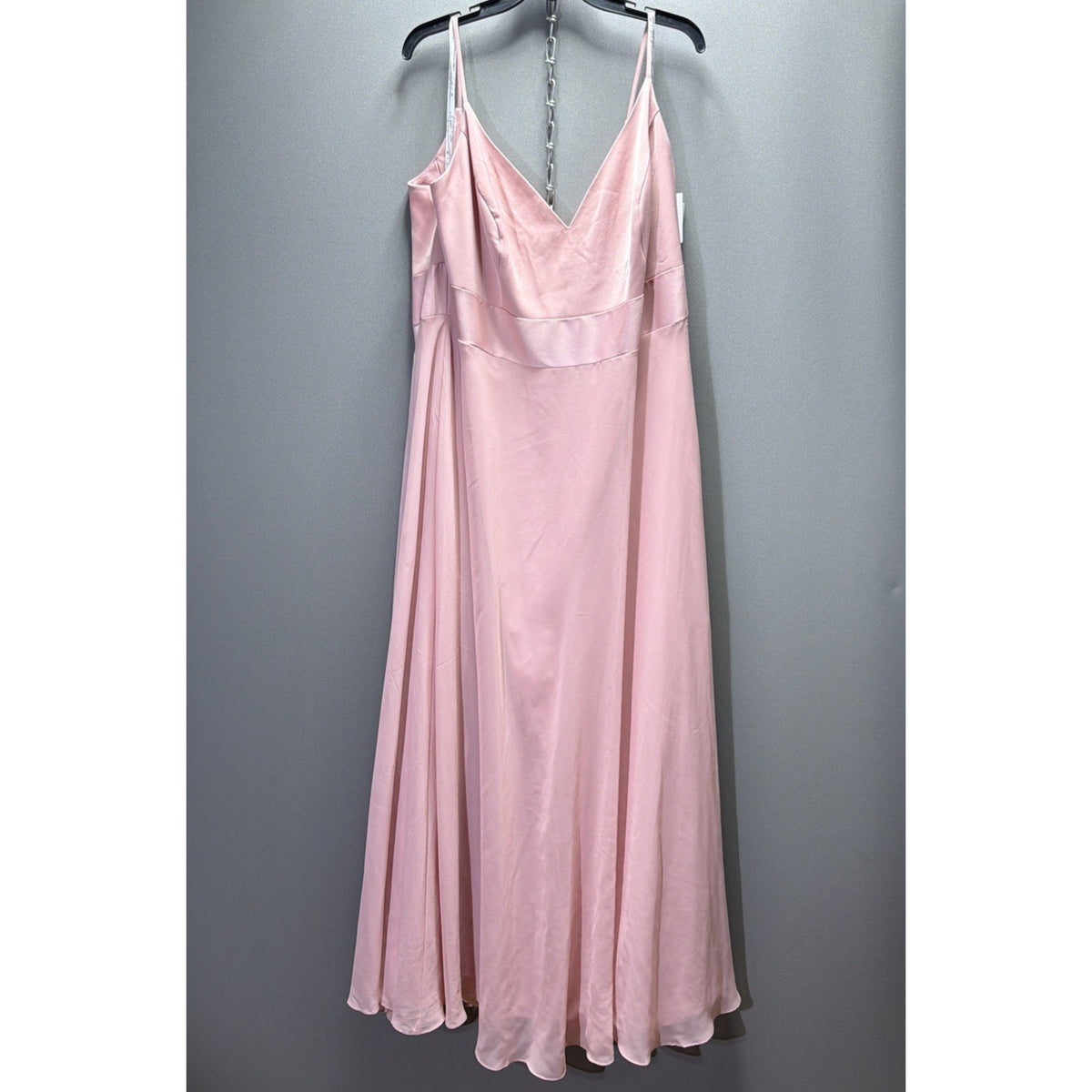 David’s Bridal Dress 22 Plus Ballet Pink Satin Bridesmaid Gown W11995 NWT