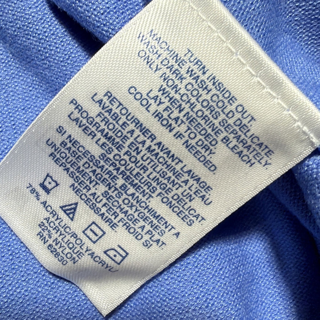 Lands End Shirt Top Women's 3X Blue Relaxed Fit V-Neck Long Sleeve NWT