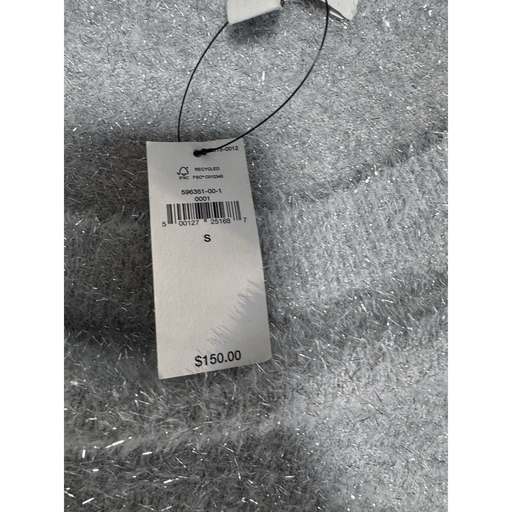 NWT Banana Republic Tinsel Sweater Dress Gray Metallic Long Sleeve Size S