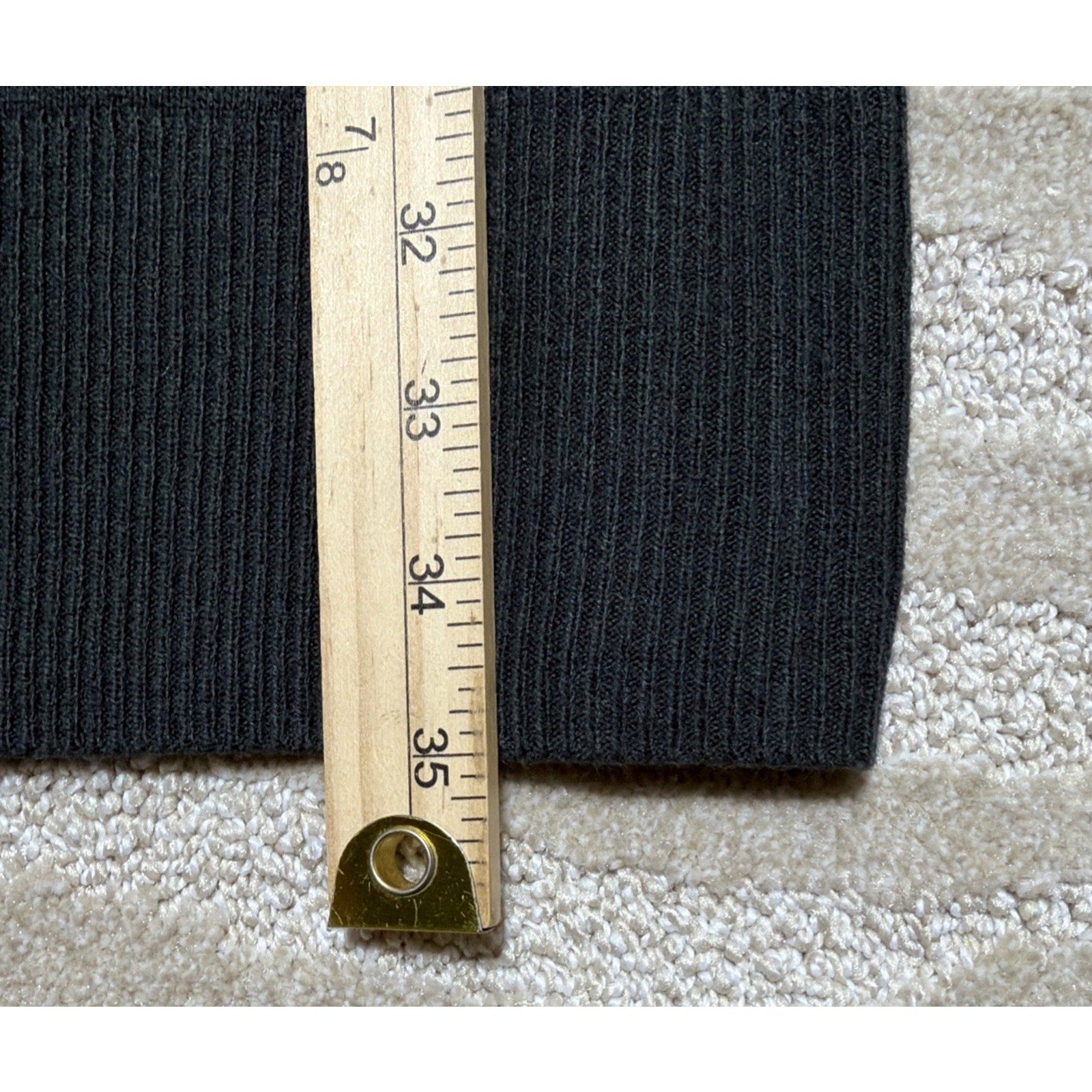 Cato Grey Ribbed 3/4 Sleeve Embellished Jewel Pullover Sweater Dress Sz Small