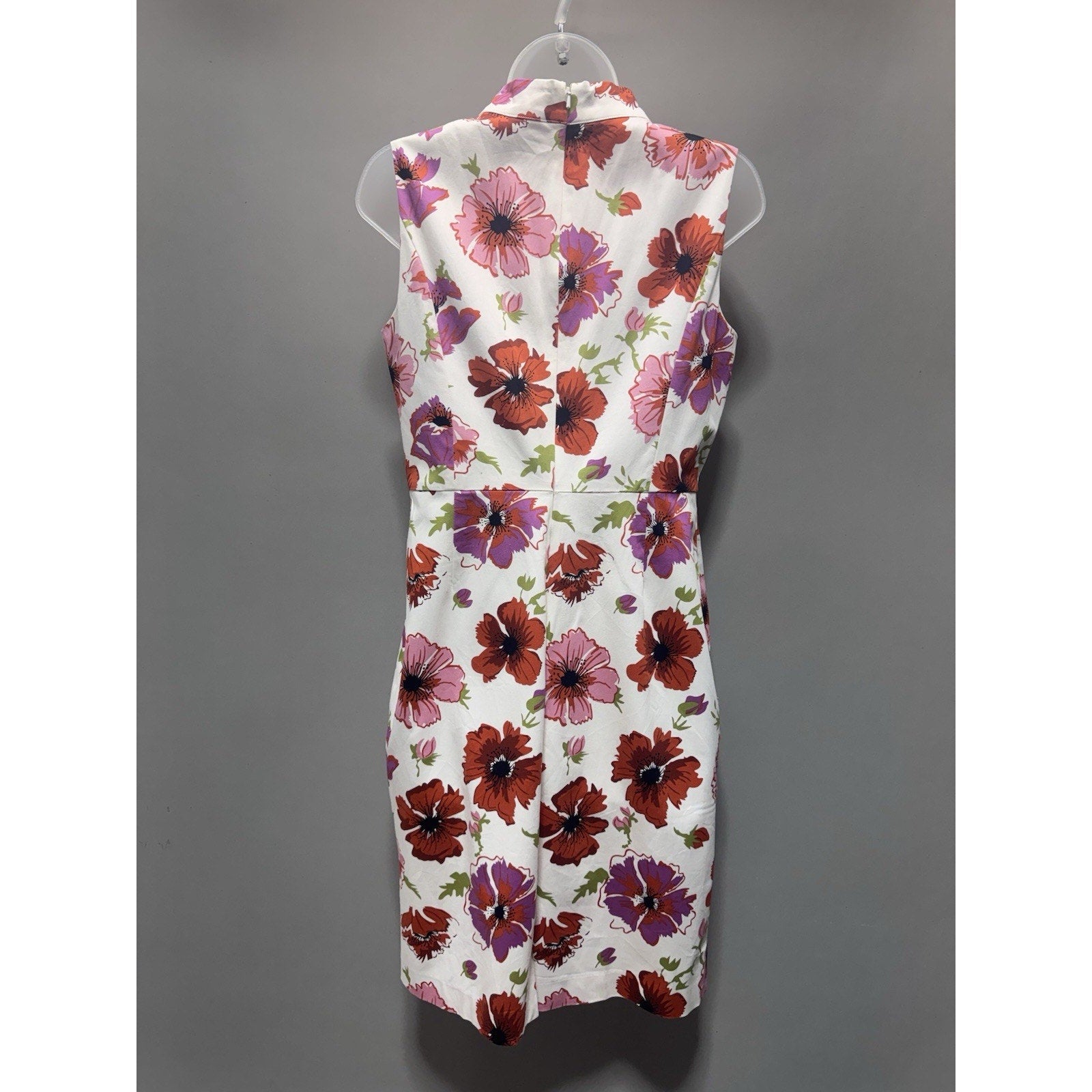 Brooks Brothers Floral Sheath Dress Women’s 6 Sleeveless Mock Neck Cotton