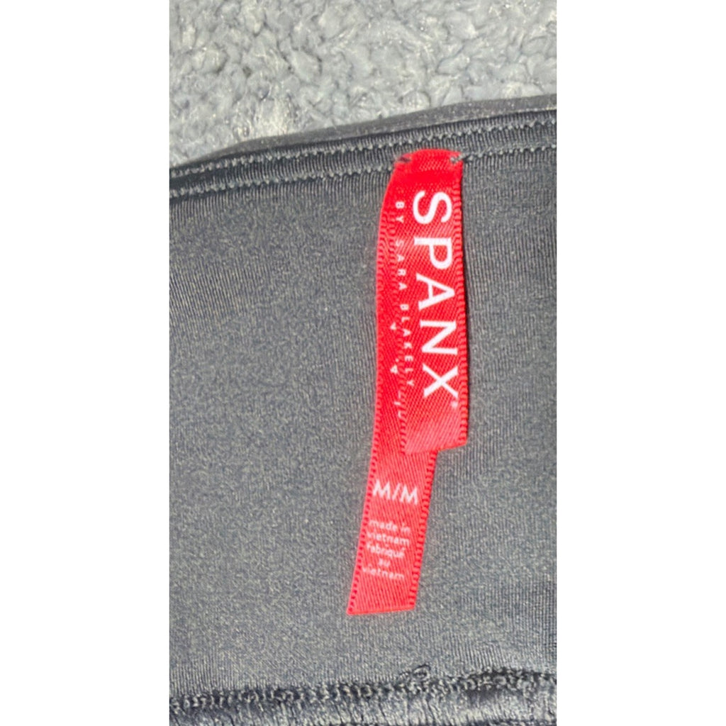 Spanx Faux Leather Moto Skinny Shaping Leggings Medium M Pants Very Black