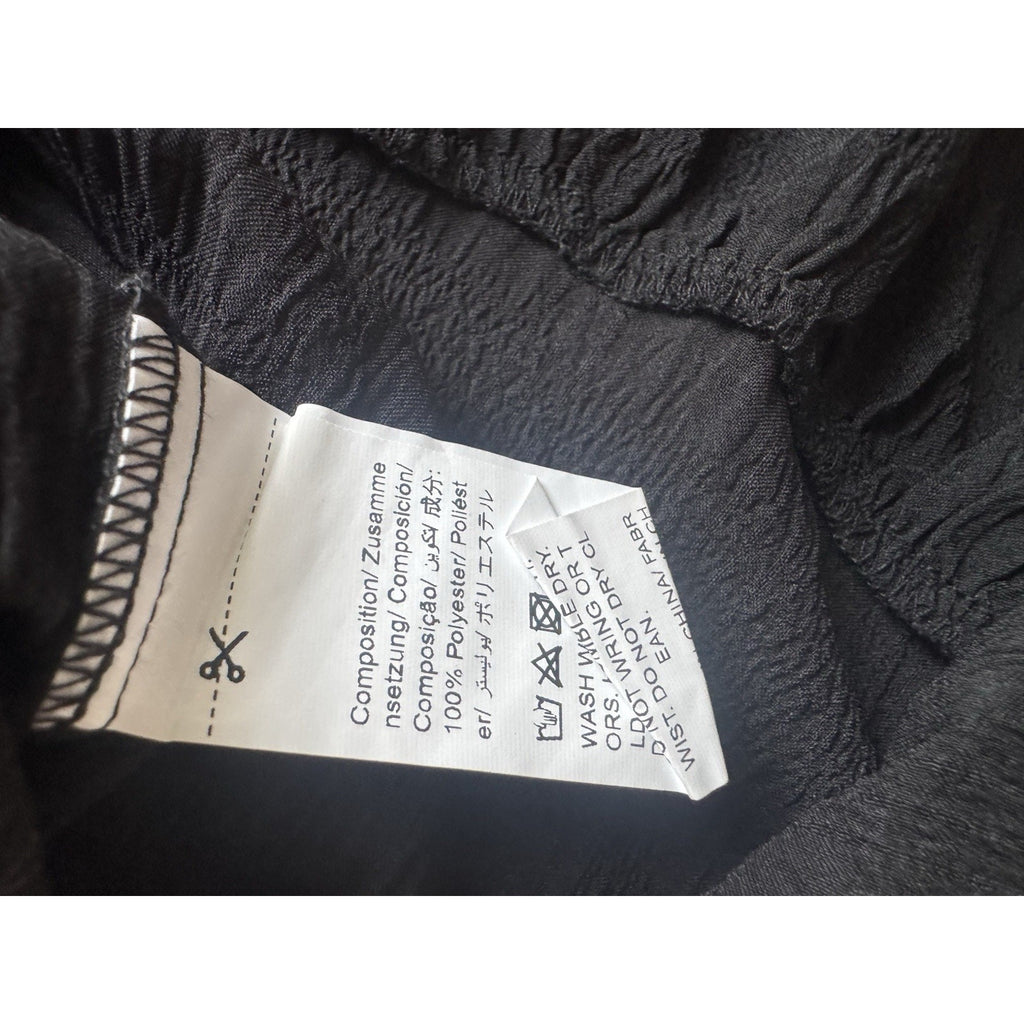 Emery Rose Black Sleeveless Textured Ruffle Hem Dress Size L Shift Boho