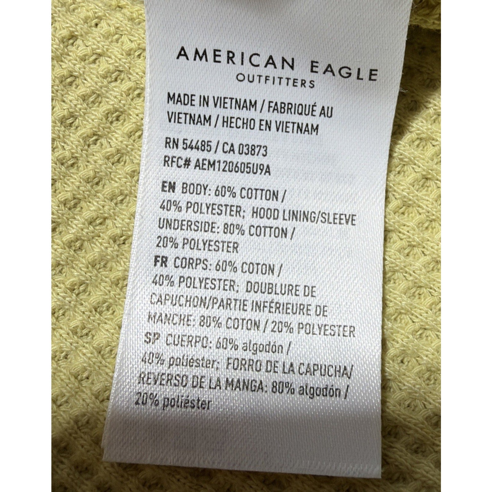 American Eagle Shacket Oversized Waffle Knit Thermal Hoodie Sweatshirt Women’s M