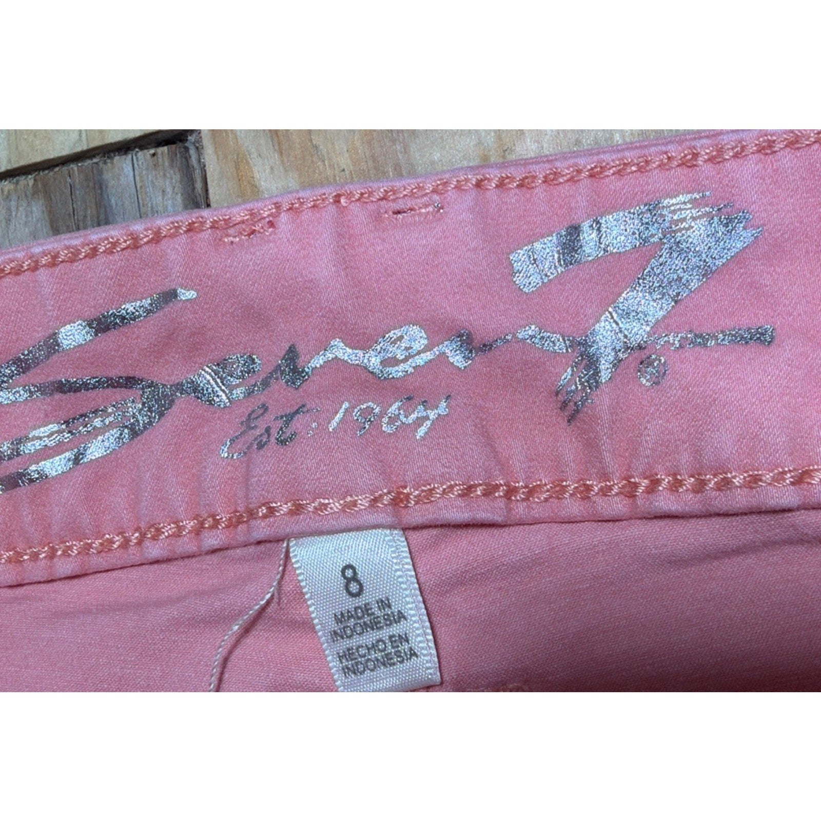 Seven7 High Rise Skinny Crop Jeans Pink Women's Size 8 Cotton Blend