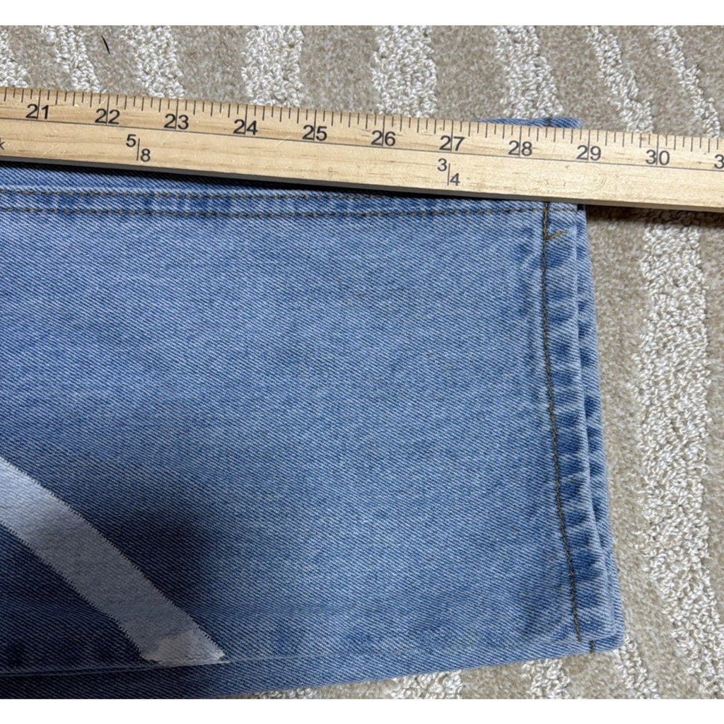 Princess Polly Straight Leg Jeans Women Size 2 High-Rise Paint Art 28x29