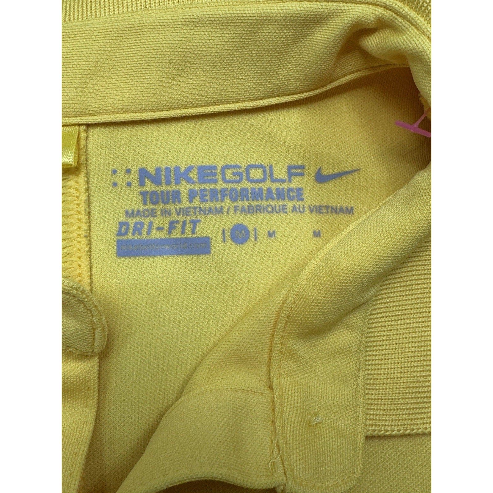 Nike Golf Dri Fit Tour Performance Yellow Polo Sunset Hills Women’s Size Medium