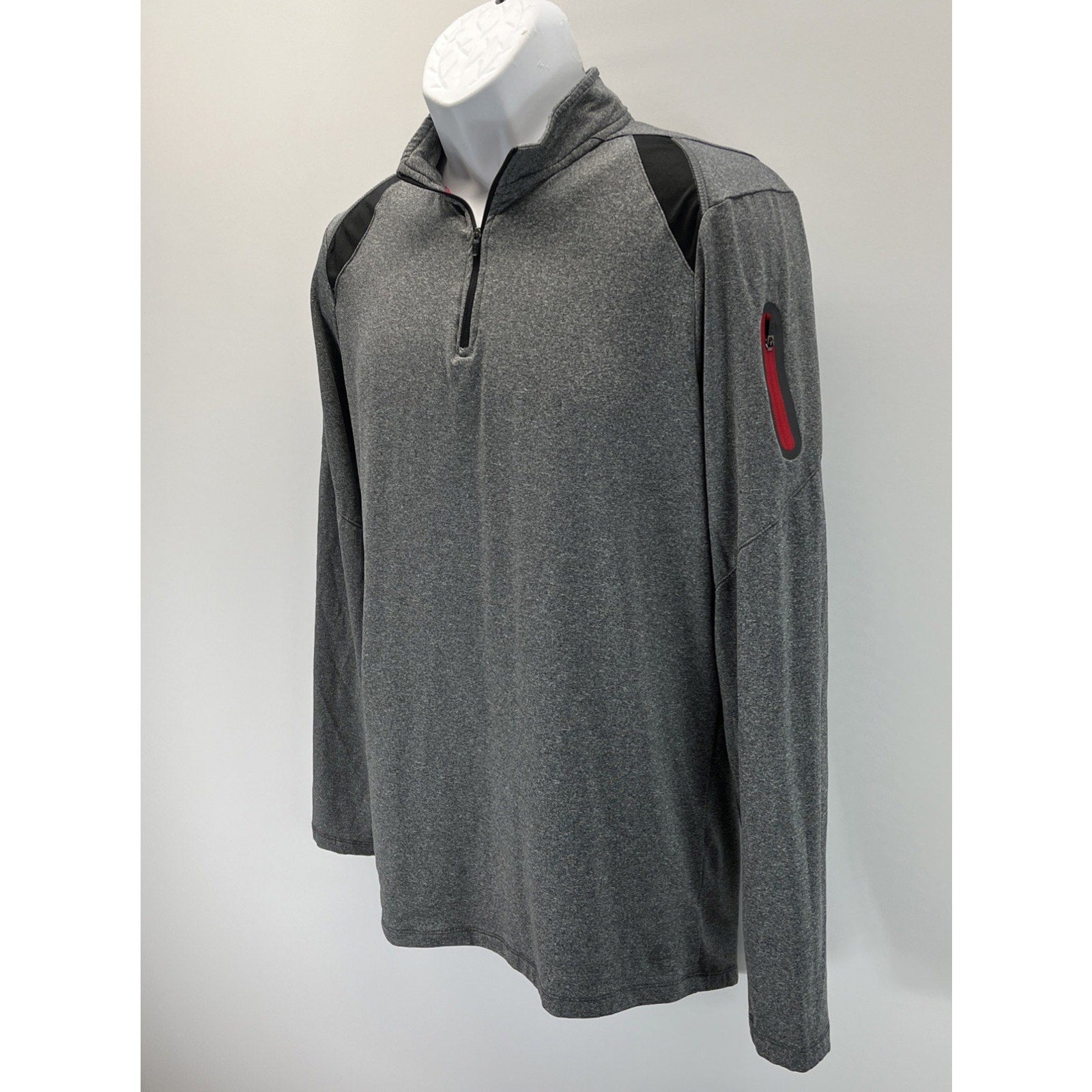 RBX Shirt Mens M Gray Xtrain Performance 1/4 Zip Pullover Polyester Blend