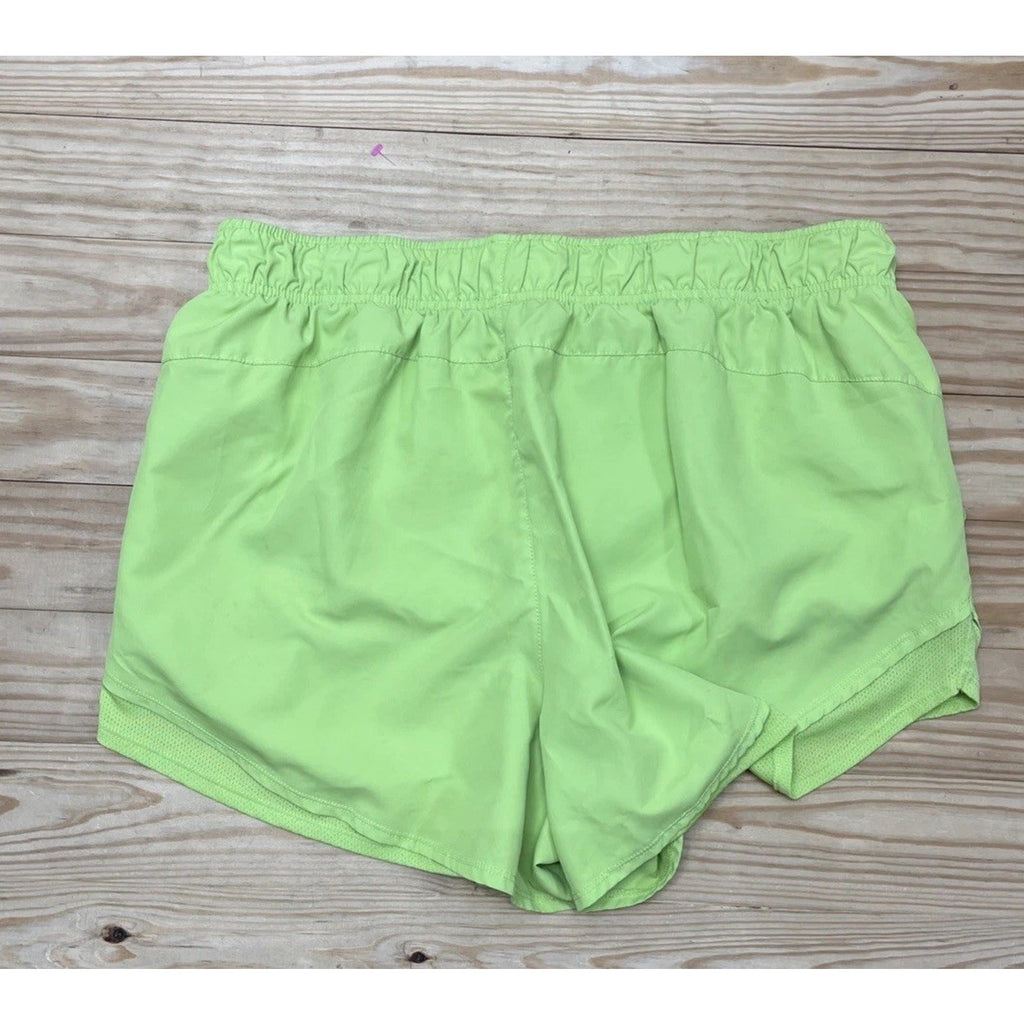 ATHLETIC WORKS Lime Green Lined Active Shorts Elastic Waist Sz XL Polyester