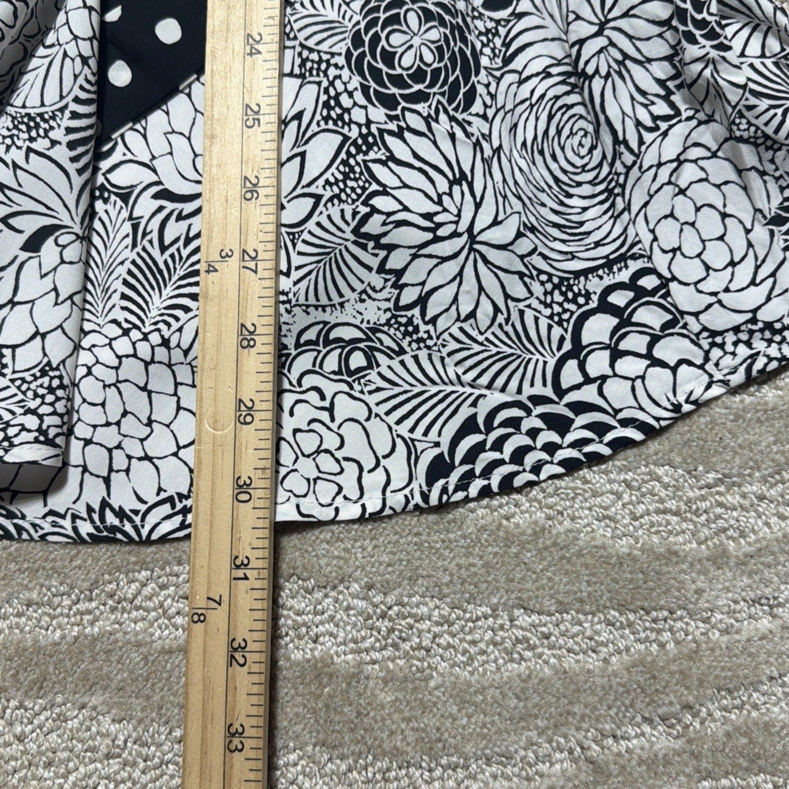 NWT CATO Women’s Long Sleeve Blouse Black/white Floral Plus Size 22/24