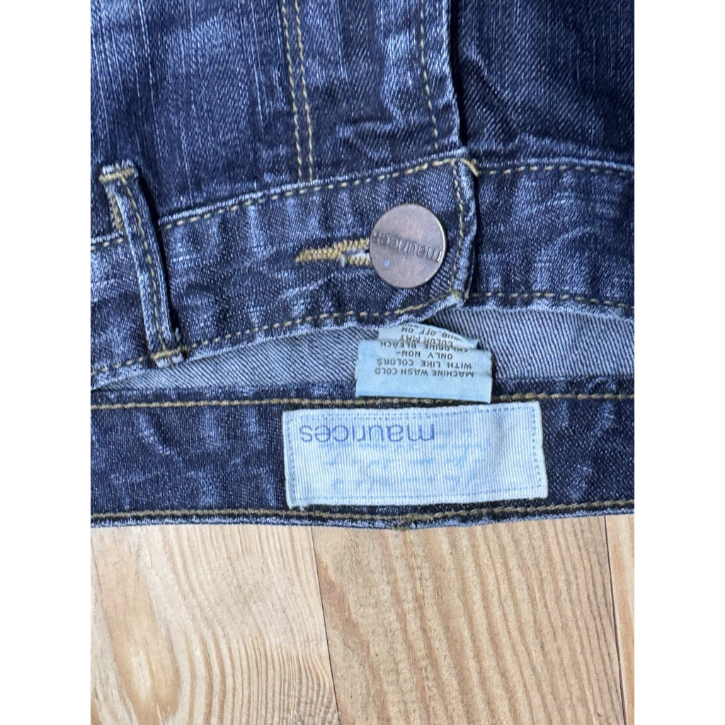 Maurices Women's Crop Blue Denim Jeans Basket Weave Sz 7/8
