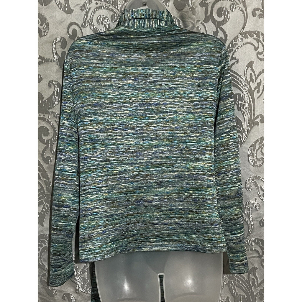 Cable & Gauge womens medium long sleeve green open front cardigan