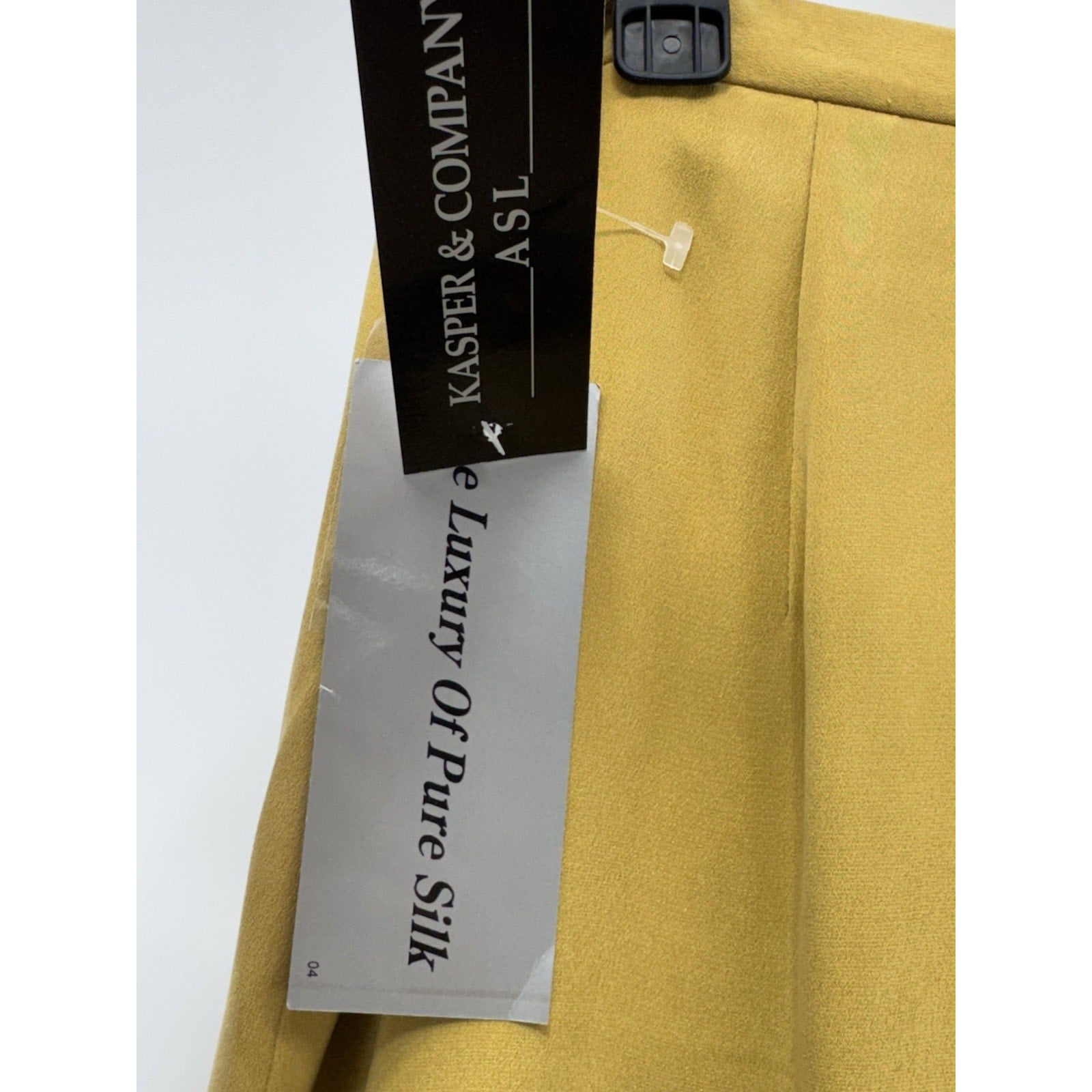 Kasper and Company Mustard Yellow Lined Skirt Women’s Size 16 Silk NWT