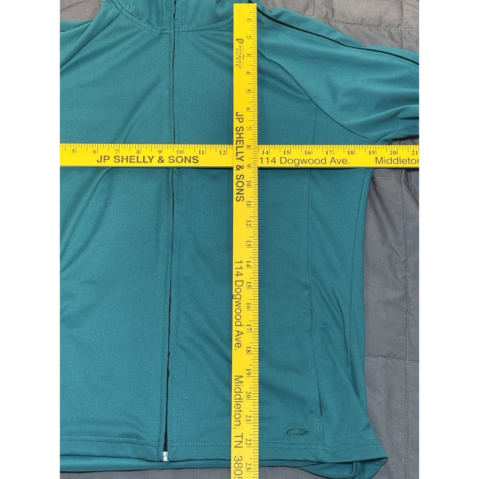 Champion Womens Track Jacket Medium Teal Performance Zip Gym Athleisure Athletic