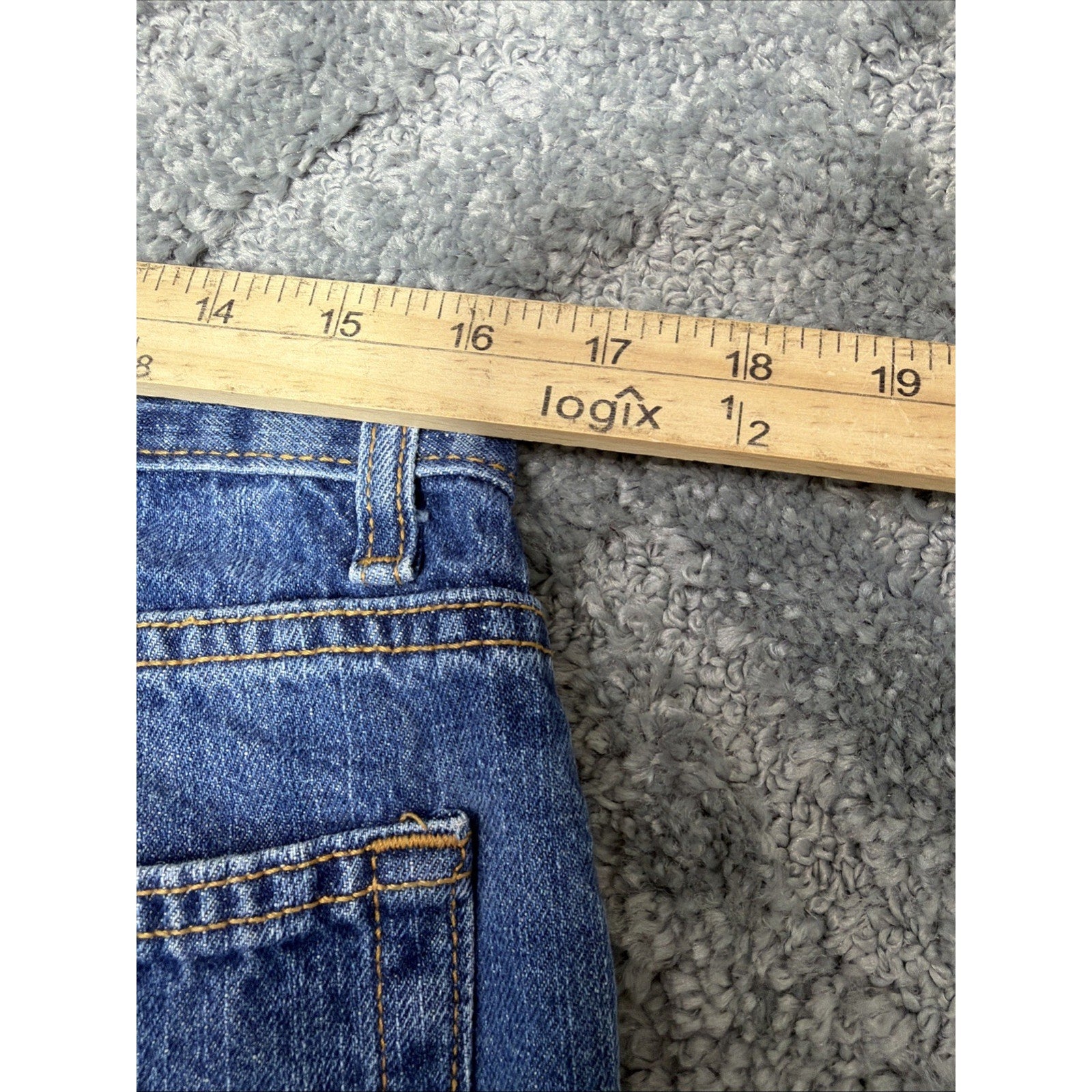 Denim Jeans Saddlebred Mens Straight Leg Classic Fit Blue 34x30 Measure 32x29