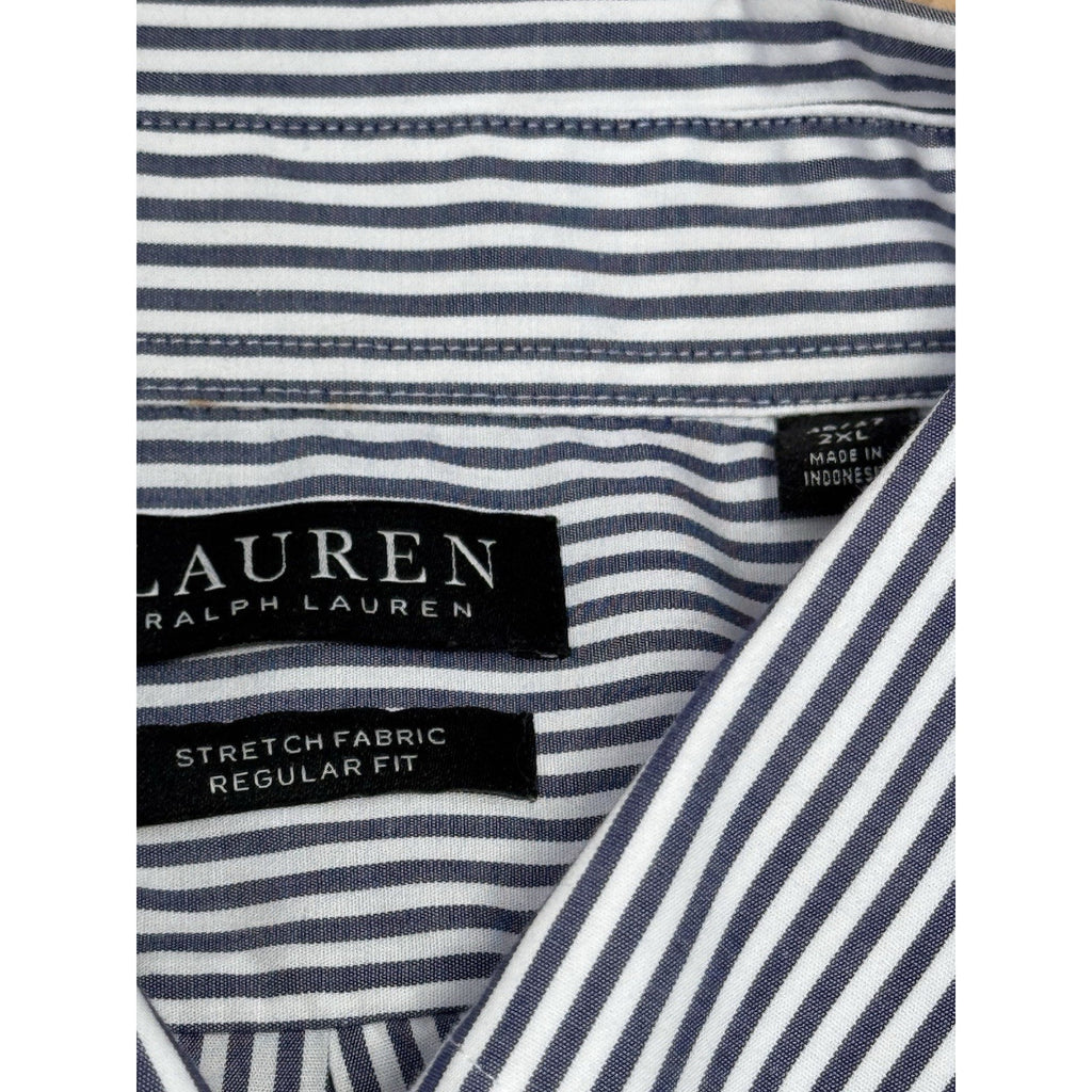 Lauren Ralph Lauren Black Label Blue/White Striped Button Up Shirt Men’s Size 2X