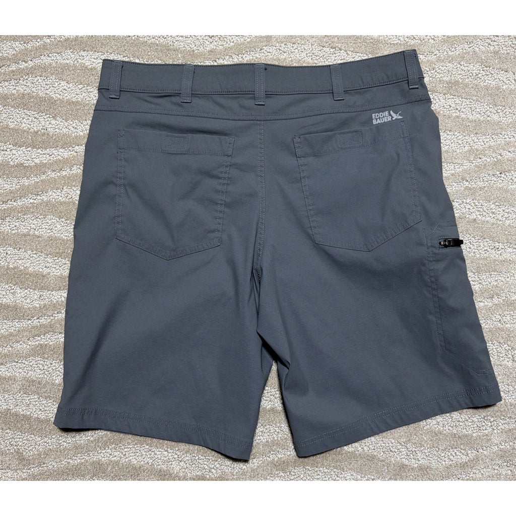 EDDIE BAUER Shorts Mens 36 x 10 Storm Gray Rainer Hiking Outdoor Nylon