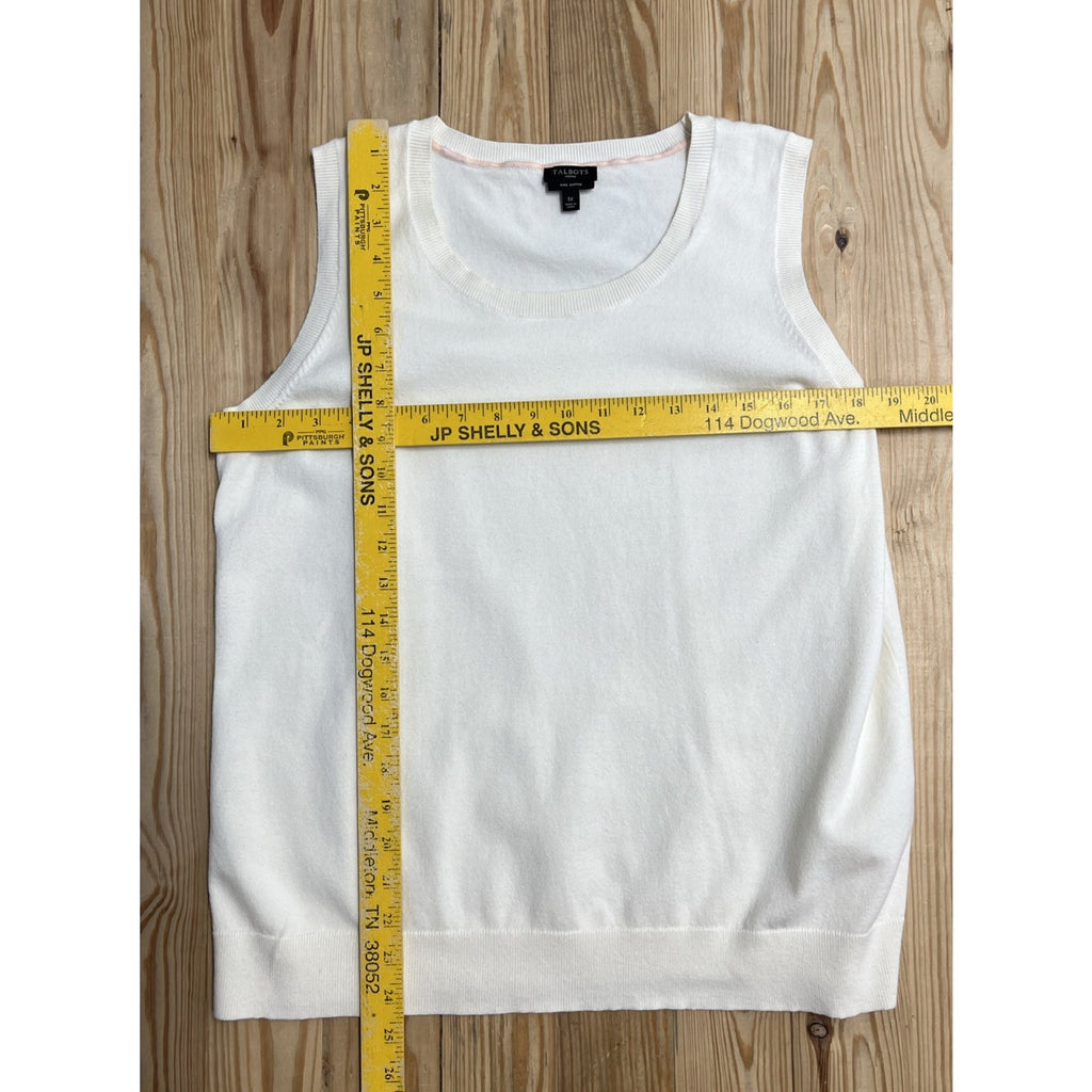 Talbots Women’s 1X Ivory Pima Cotton Sweater Vest