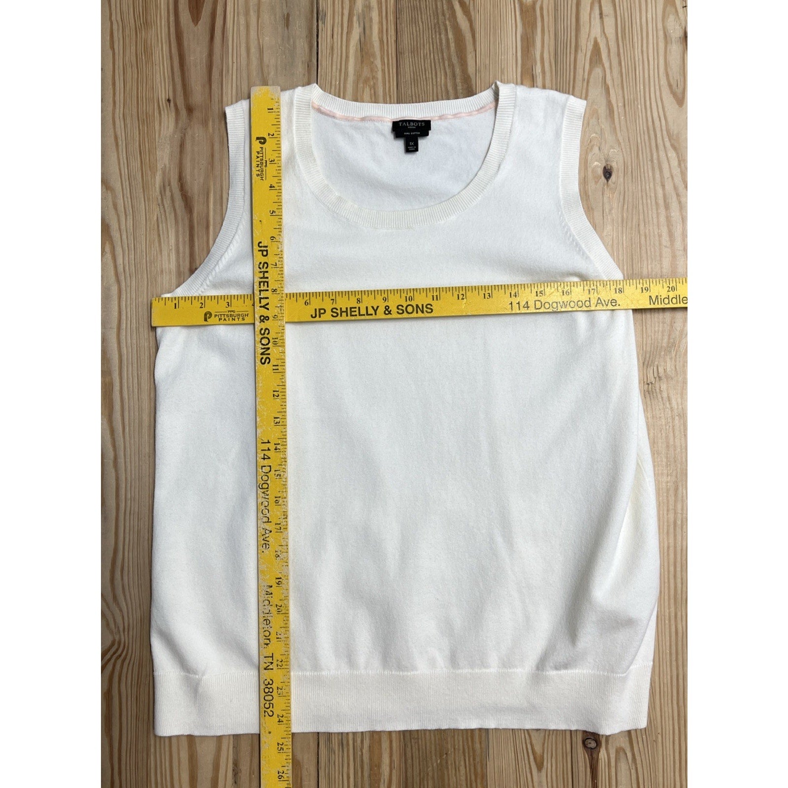 Talbots Women’s 1X Ivory Pima Cotton Sweater Vest