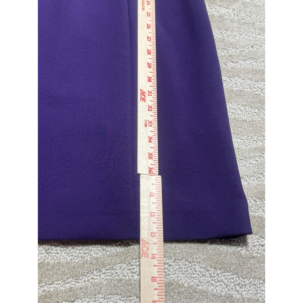 Tahari Arthur S. Levine Purple Sheath Dress Size 6 Embellished Neck Career NWT