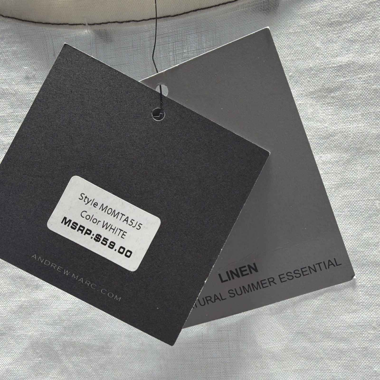 NEW Marc New York 100% Linen The Natural Summer Essential V Neck Shirt Mens L