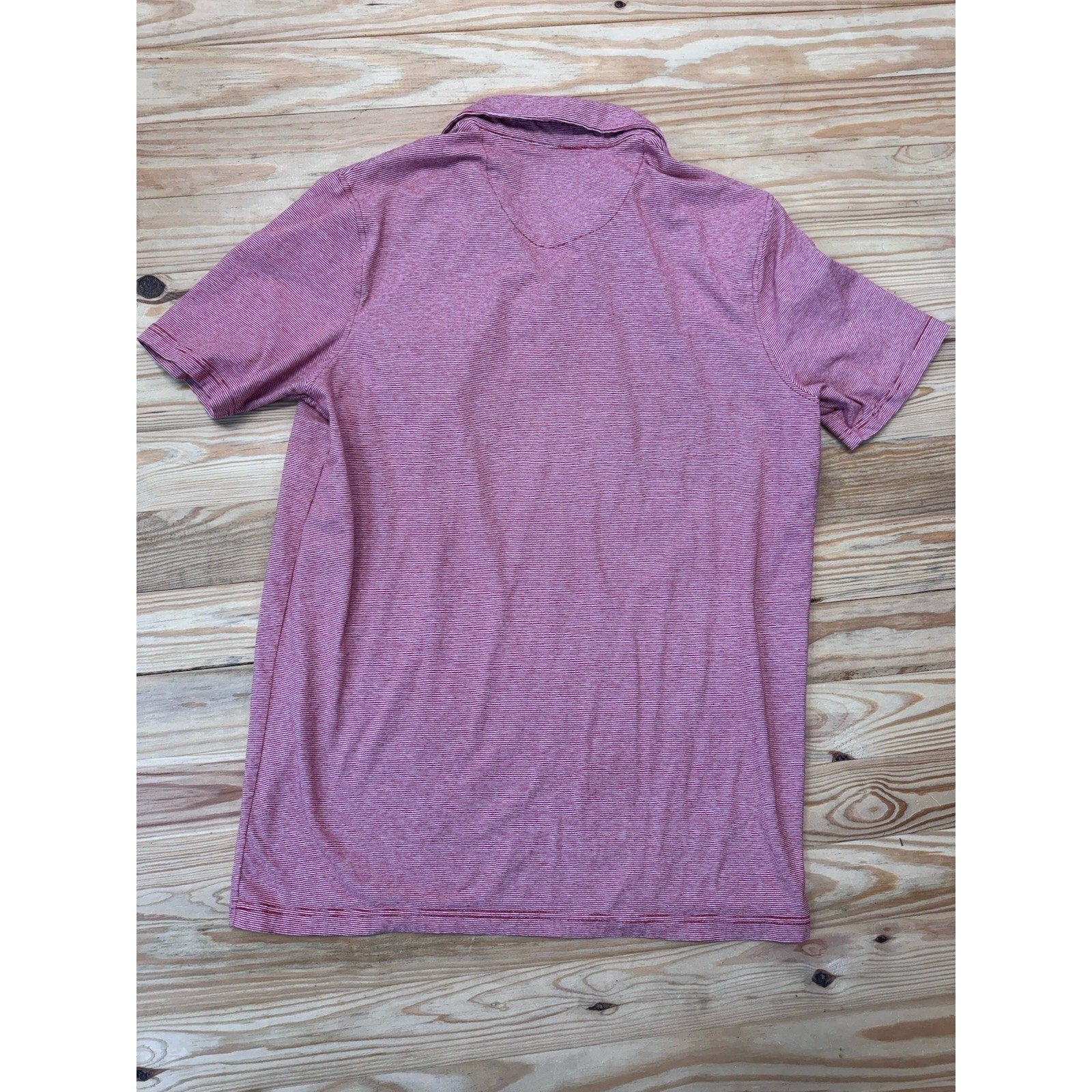 Shaquille O’neal Men's Size XL LT Short Sleeve Red/White Striped Polo Shirt