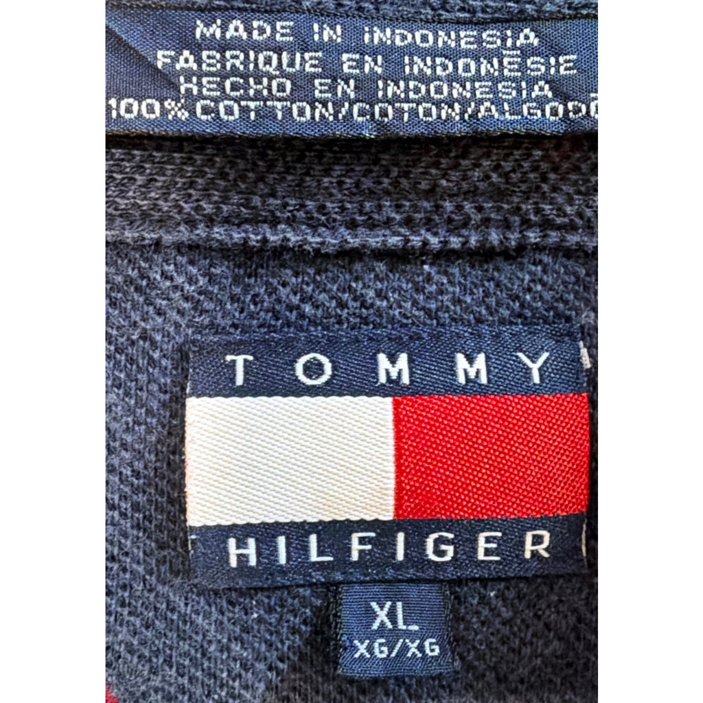 VTG 90’s Tommy Hilfiger Men's long Sleeve Button Down Stripe Shirt Crest Logo XL
