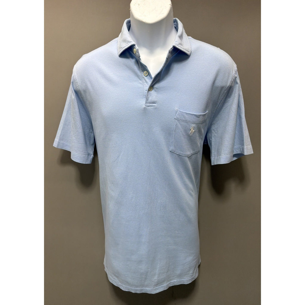 Polo By Ralph Lauren Classic Fit Mens Polo Shirt Size Medium Light Blue
