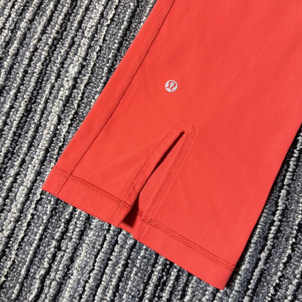 Lululemon leggings Groove Pant Women Sz 10 Twin Stripe Love Red waistband Pocket